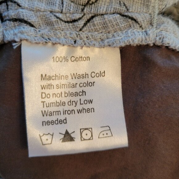 Kavu M Sleeveless Top Gray Black Circle Pattern Cotton Jumper Overall Straps - Picture 8 of 8